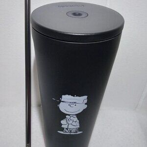 Corkcicle 24oz Tripple Insulated Peanuts Charlie Brown Cold Cup Steel Straw NEW